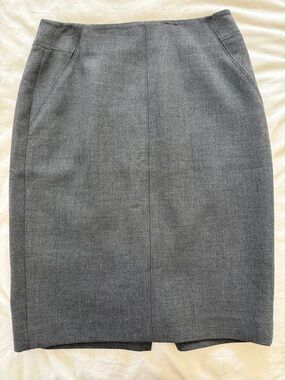 LOFT Gray Tailored Pencil Skirt